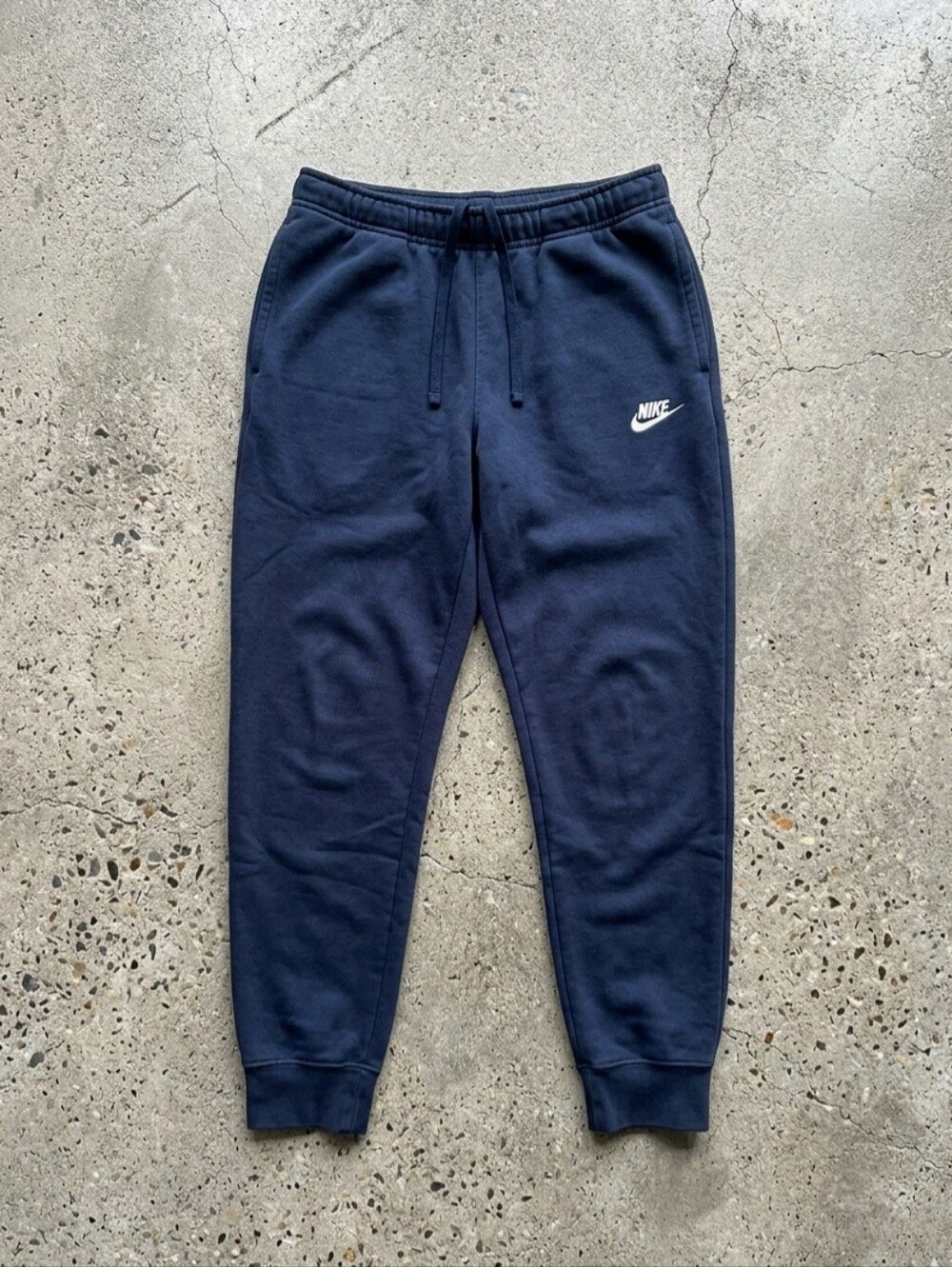 Nike Youth Navy Blue Joggers with White Logo Size S